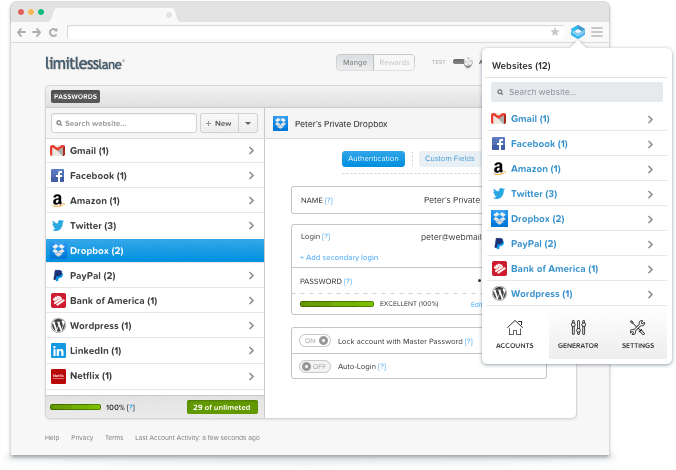 Limitlesslane Password Manager